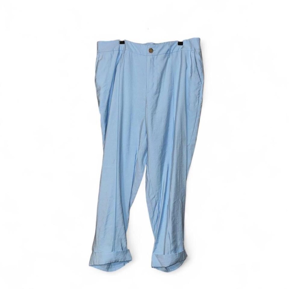 A New Day Pants Wide Leg Cuffed Crop Size 21 Light Blue